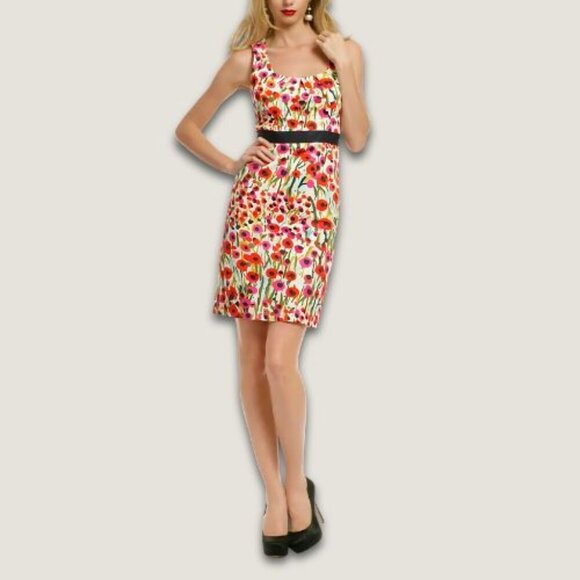 Milly of New York Poppy Fields Sheath Dress Floral Garden Party Multicolor 4 NWT - Picture 1 of 13